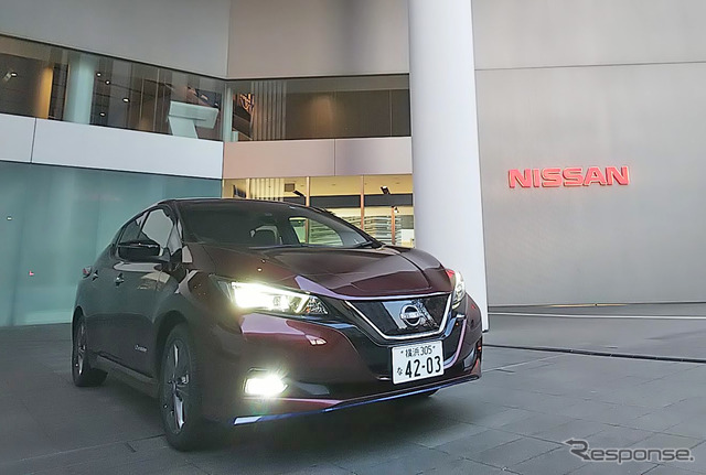 日産自動車グローバル本社でテスト車両のリーフe+を拝領。