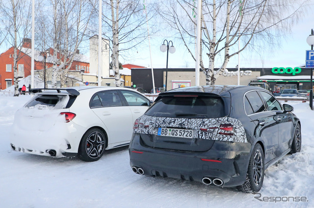 メルセデス AMG A45 改良新型プロトタイプ(スクープ写真)