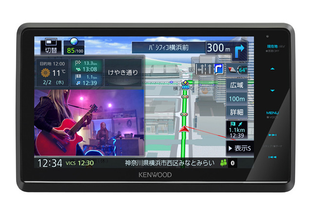 「13バンドイコライザー」を搭載した市販AV一体型ナビの一例(ケンウッド・彩速ナビ MDV-S809F)。