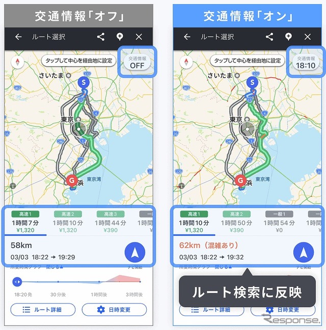 渋滞情報や交通規制情報の利用方法