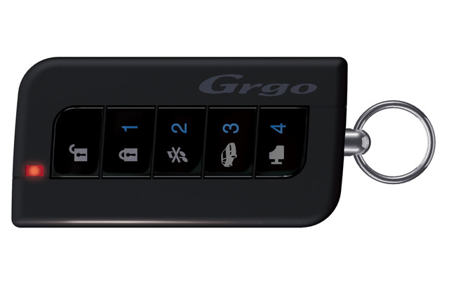 市販「カーセキュリティ」の一例(ユピテル・Grgo-Vシリーズ 1WAYリモコン)。