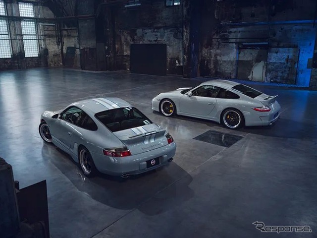 ポルシェ 911 クラシック・クラブクーペ(左)とモチーフになった2009年の 911 スポーツクラシック