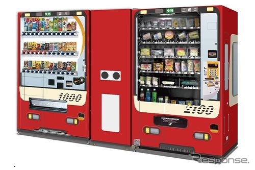 1000形をモチーフとした「おしゃべり自販機」(左)のイメージ。