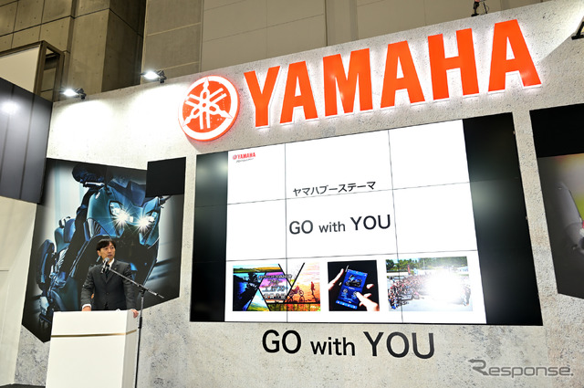 ヤマハ発動機販売 石井謙司 代表取締役社長が発表したヤマハのコンセプト「GO with YOU」(東京モーターサイクルショー2022)