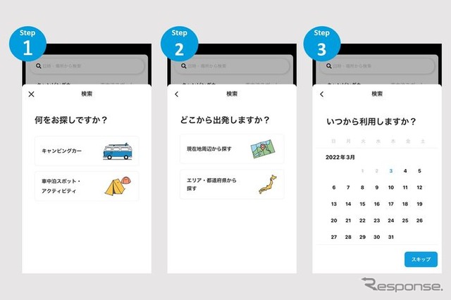 スマホアプリ画面からの検索予約性を向上