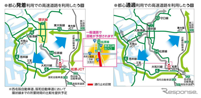 う回ルートの案内