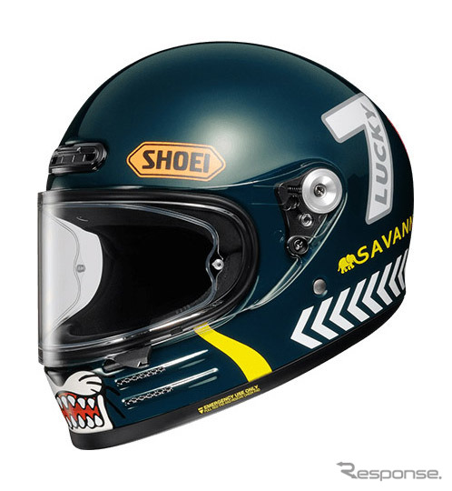 SHOEI Glamster CHEETAH CUSTOM CYCLES(ブルー/イエロー)