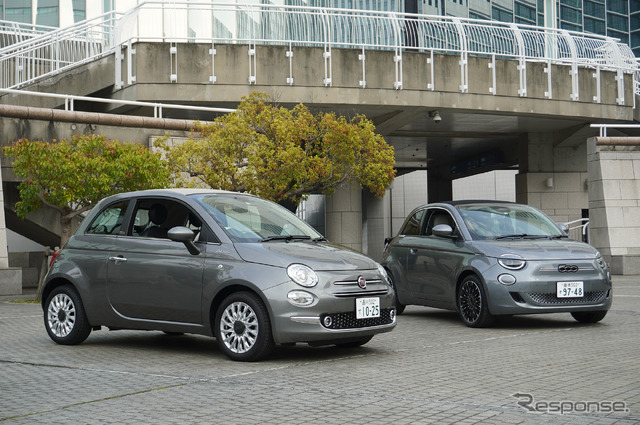 併売される従来モデル(左)と、新型の『500e』(右)