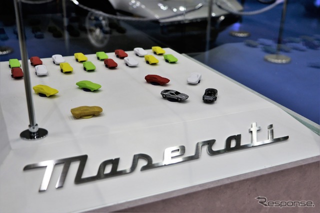 マセラティオフィシャルライセンス商品である、スーパーカー消しゴム(オートモビルカウンシル2022 マセラティジャパンブース)
