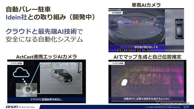 アイシンが開発を進めている自動バレー駐車システム