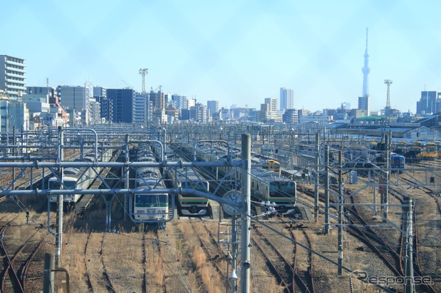 JR東日本の尾久車両センター。現在は東京支社に属する現業機関だが、組織改正後は首都圏本部に属することになる。