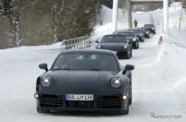 ポルシェ 911 クーペ&カブリオレ 改良新型プロトタイプ(スクープ写真)