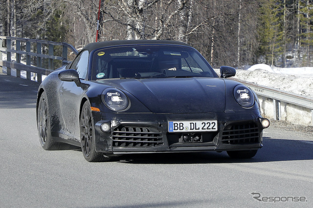 ポルシェ 911 クーペ&カブリオレ 改良新型プロトタイプ(スクープ写真)