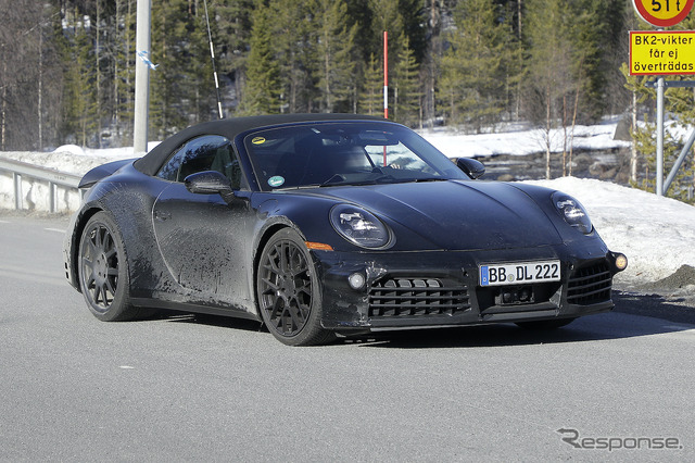 ポルシェ 911 クーペ&カブリオレ 改良新型プロトタイプ(スクープ写真)