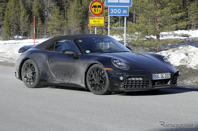 ポルシェ 911 クーペ&カブリオレ 改良新型プロトタイプ(スクープ写真)