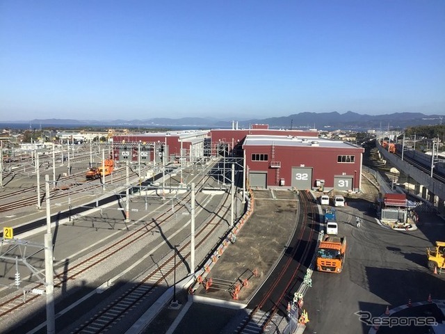 西九州新幹線の大村車両基地。