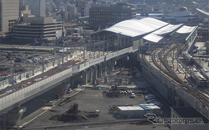 5月10日にN700Sが初お目見えする終点・長崎駅。2022年1月。