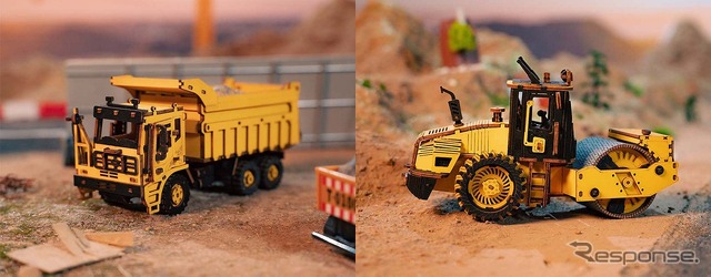 はたらく車3Dウッドパズル ダンプトラック&ロードローラー