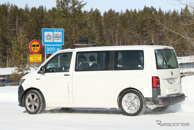 VW ID.Buzz ロングタイプの開発車両(スクープ写真)