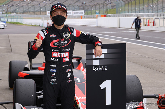 予選でポールポジションを獲得した#1 野尻智紀(TEAM MUGEN)