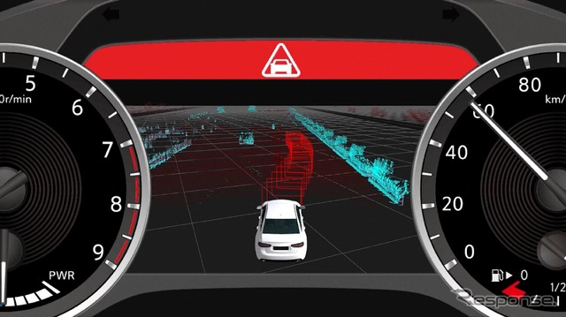 日産自動車が開発した緊急回避性能を飛躍的に向上させる運転支援技術「グラウンド・トゥルース・パーセプション」のデモ