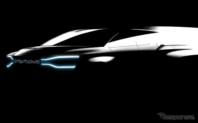 ラムブランドの新型EVピックアップトラックのティザースケッチ