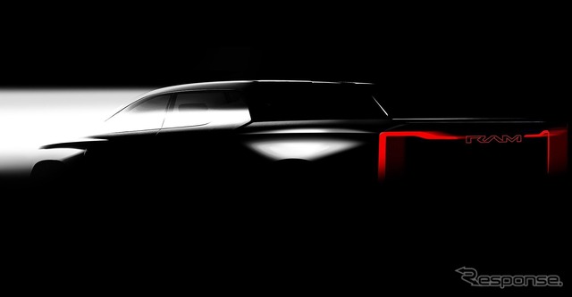 ラムブランドの新型EVピックアップトラックのティザースケッチ