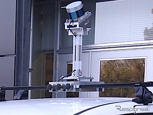 自動運転実証実験に使用する車両のライダー