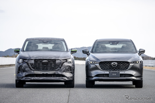 マツダ CX-60 プロトタイプ(左)とCX-5(右)