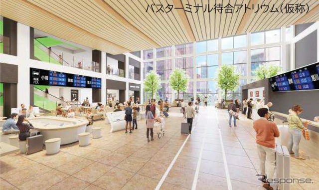 仮称「バスターミナル待合アトリウム」のイメージ。