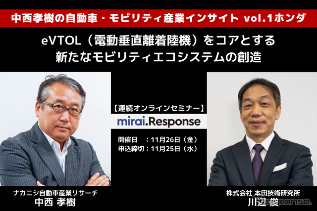◆終了◆11/26【連続セミナー】中西孝樹の自動車・モビリティ産業インサイト vol.1 ホンダ