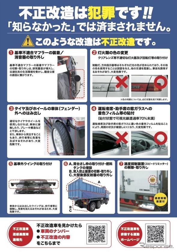 不正改造車排除PRチラシ（部分）