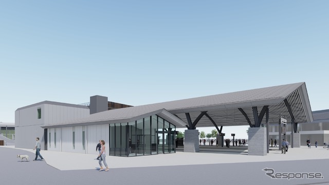 移設とともに新築される広電宮島口駅西側のイメージ。