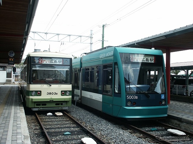 現在の広電宮島口駅。