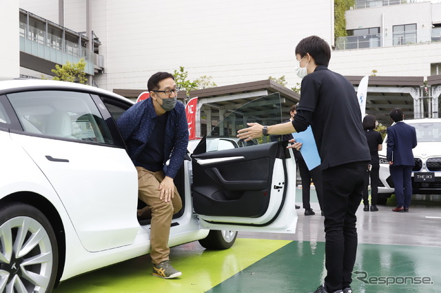 有明ガーデン(東京都江東区)にて開催した「レスポンス読者限定EV・PHEV試乗会」