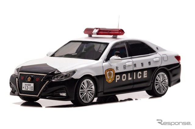 トヨタ クラウン アスリート(GRS214))2019 秋田県警察高速道路交通警察隊車両(1/43スケールモデル)