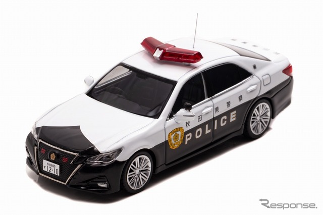トヨタ クラウン アスリート(GRS214))2019 秋田県警察高速道路交通警察隊車両(1/43スケールモデル)