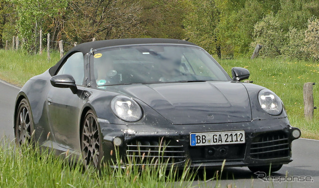 ポルシェ 911 クーペ＆カブリオレ 改良新型プロトタイプ（スクープ写真）