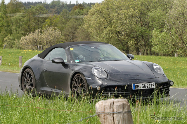 ポルシェ 911 クーペ＆カブリオレ 改良新型プロトタイプ（スクープ写真）