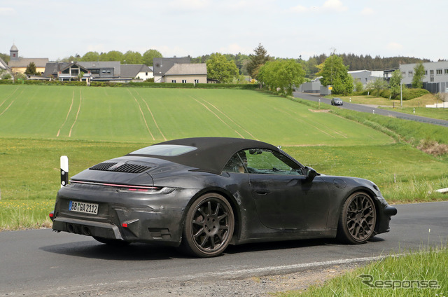 ポルシェ 911 クーペ＆カブリオレ 改良新型プロトタイプ（スクープ写真）