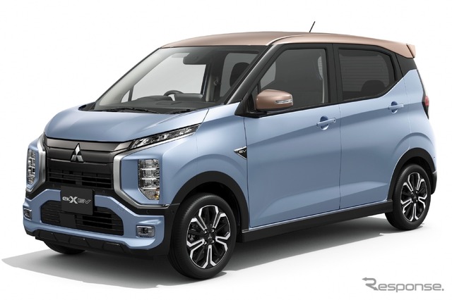 三菱eKクロスEV P、ミストブルーパール+カッパーメタリック
