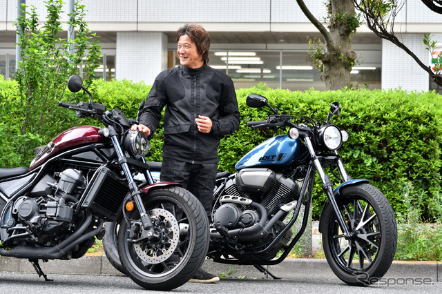 ホンダ レブル1100（左）とヤマハ ボルト（右）