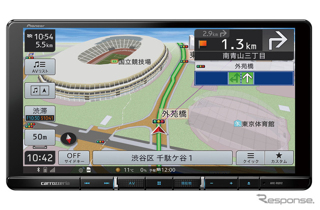 「スタンダードタイプのDSP」を内蔵したメインユニットの一例(カロッツェリア・楽ナビ AVIC-RQ912)。