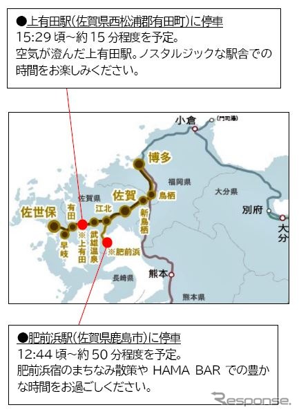 「金の路」の新たなルート。往路は江北駅から旧長崎本線の肥前浜駅に立ち寄る。