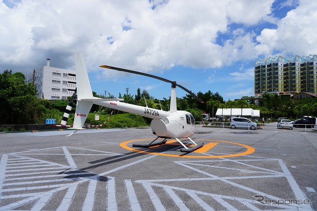 本事業で使用するヘリコプター(JA729A)