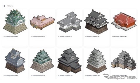 地図上アイコンとして販売されるNFT「GT Building Collection」の例