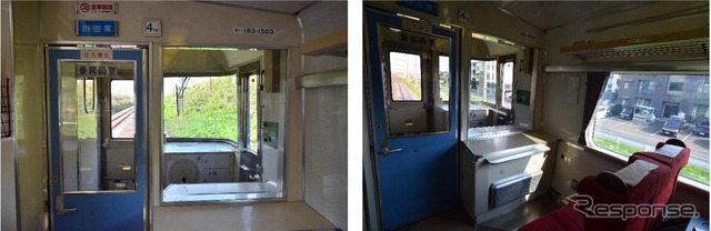 N・NN183系の先頭車は前後面展望が楽しめる「かぶりつきシート」となっており、合計4席(『オホーツク』『大雪』の1・4号車17番A・B席)を事前に申し込むことができる。4号車は自由席だが、この部分だけは指定席として発売される。