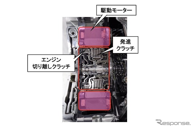 駆動モーター、クラッチ部拡大