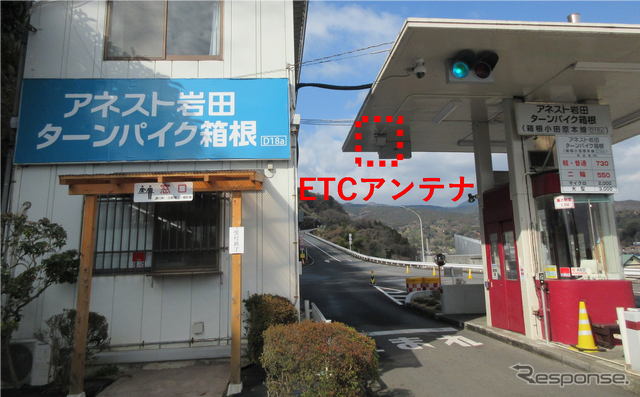 「ETCX」が利用できる、アネスト岩田 ターンパイク箱根 小田原料金所。