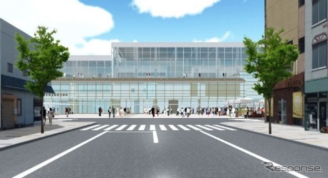 東側にある商店街と駅がダイレクトにつながるイメージ。